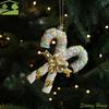 Shiny Gold Christmas Tree Pendant Cane Candy Snowman Merry Christmas Decor Shatterproof Plastic Santa Claus Hanging Ornaments