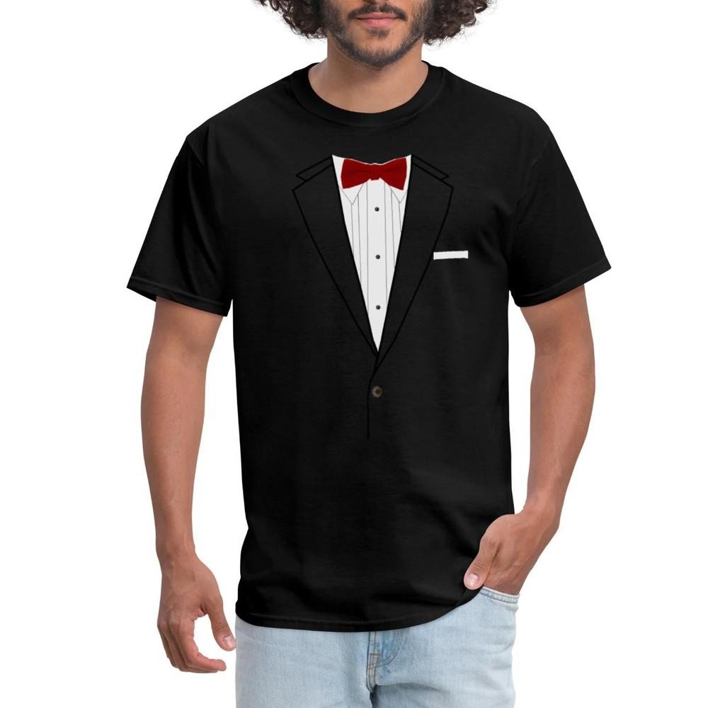 Смокинг Смокинг Галстук-бабочка Костюм Мужская футболка Унисекс футболка L