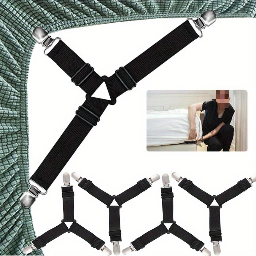 1pc Triangle Quilt Fixer Clip Adjustable Elastic Sofa Cushion Quilt Bed Practical Invisible Non-slip Safety Sheet Straps