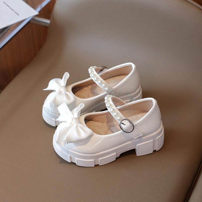 

Spring Girls Glossy Leather Shoes Fashion Children Princess Causal Wedge Shoes Sweet Bow-knot Kids School Mary Jane Shoes I01236 26 бежевый