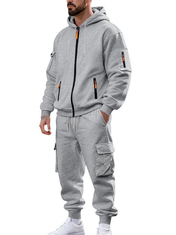 Men's Winter Hooded Fleece Two-Piece Tracksuit - New Fashion Style