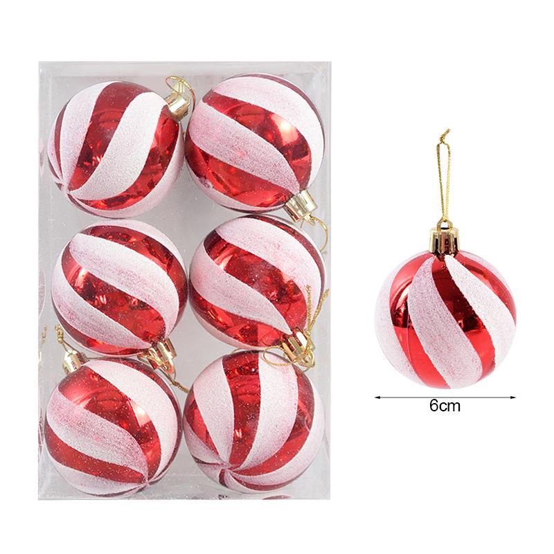 6Pcs/box 6cm Christmas Ball Ornaments Xmas Tree Hanging Pendant Christmas Decorations for Home 2025 Navidad Natal New Year Gift