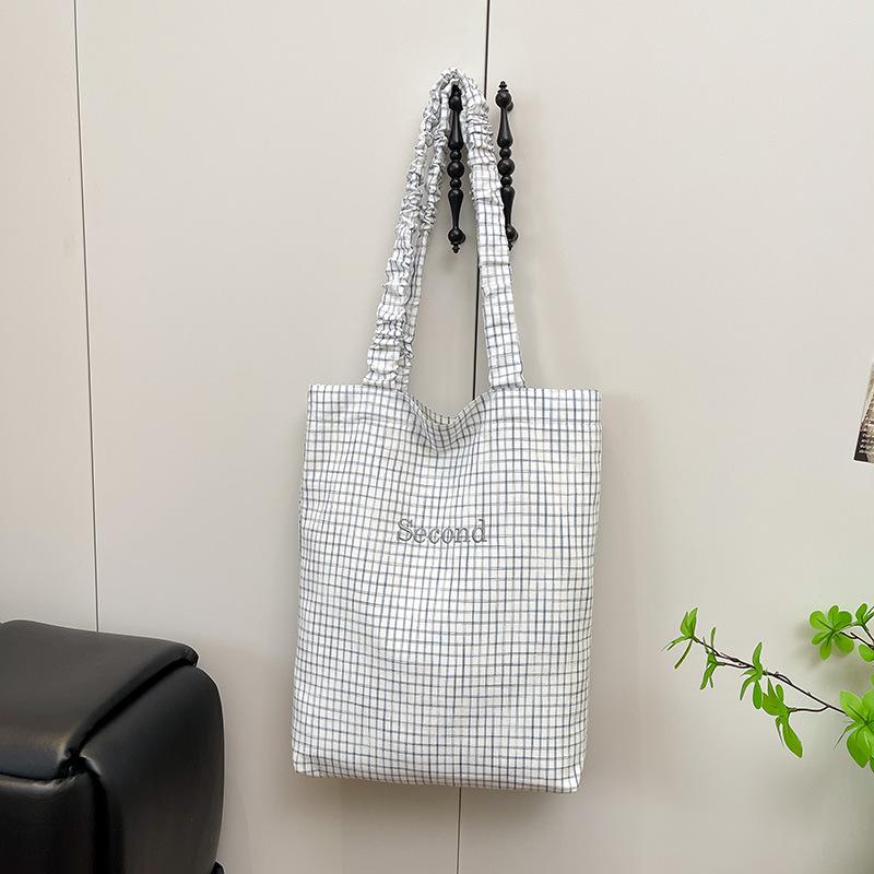 2025 spring and summer Korean casual shoulder bag pleated large-capacity bag lazy style foreign trend portable tote bag