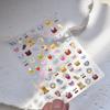 1pcs Cute Graffiti Lines Nail Art Stickers 5D Embossed Butterfly Rabbit Nail Art Accessory Stickers Self Adhesive Decal
