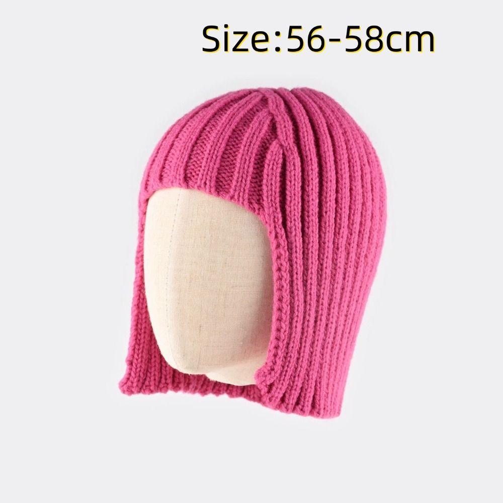 New Ear Protection Winter Beanie Hat Warm Breathable Knit Hat Solid Color Overhead Cap Autumn Winter