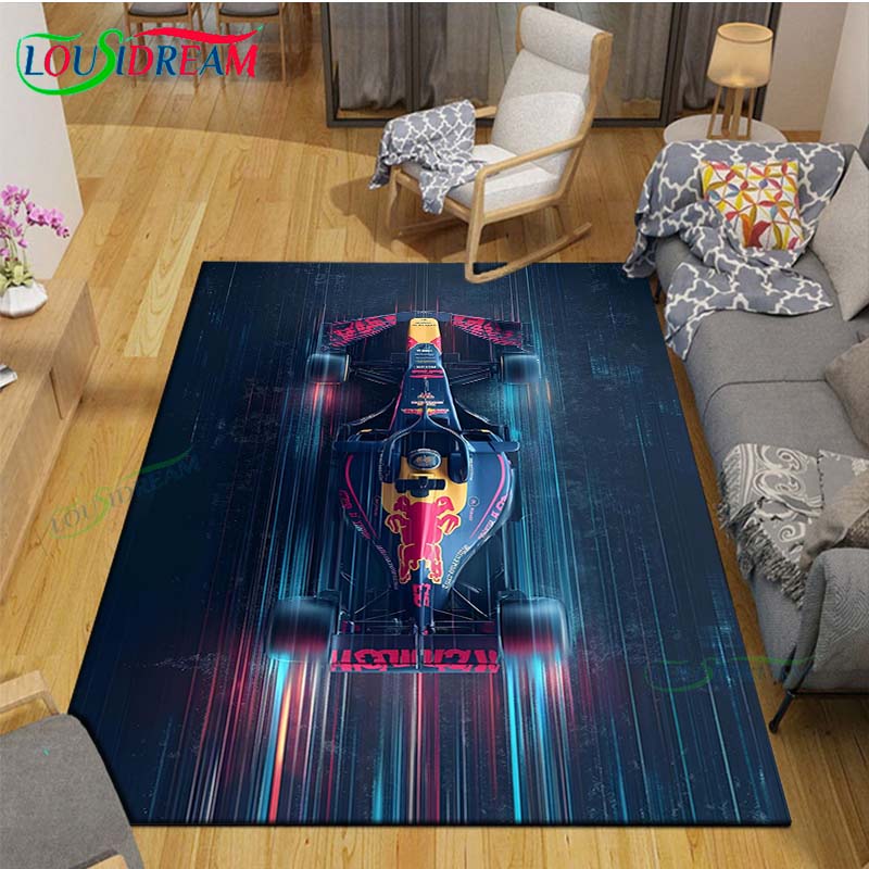 2026 Hot Fashion Racing Car Print Flannel Carpet Outdoor Rug Area Rug Non-slip Carpet Bedroom Decor Carpet for Kids Luxury Gift