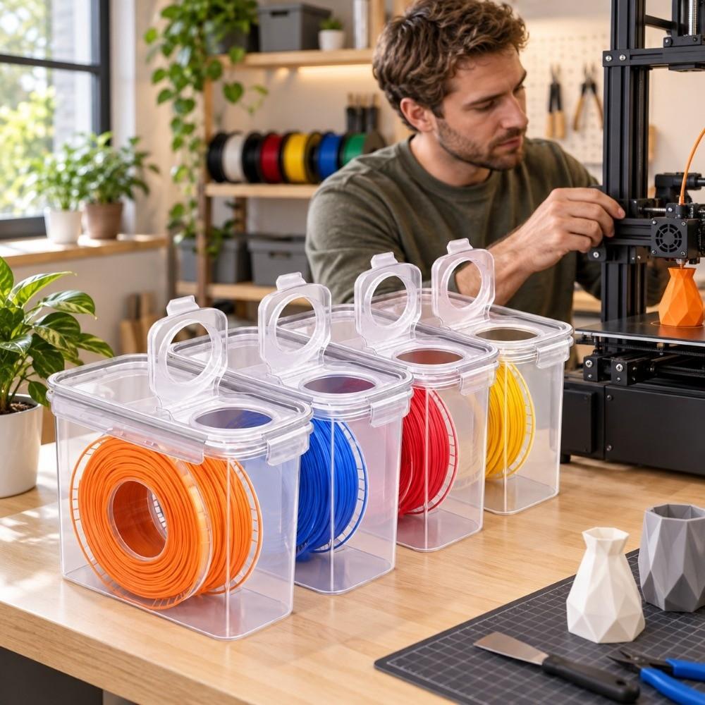 4Pcs Moisture Proof 3D Printing Filament Container Dustproof Filament Dry Box Household