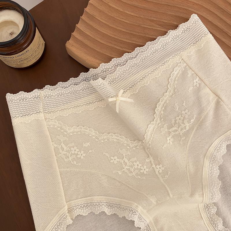 Ladies Summer Gentle Jacquard Lace Jacquard Stitching Breathable 10A Antibacterial Crotch Triangle Briefs