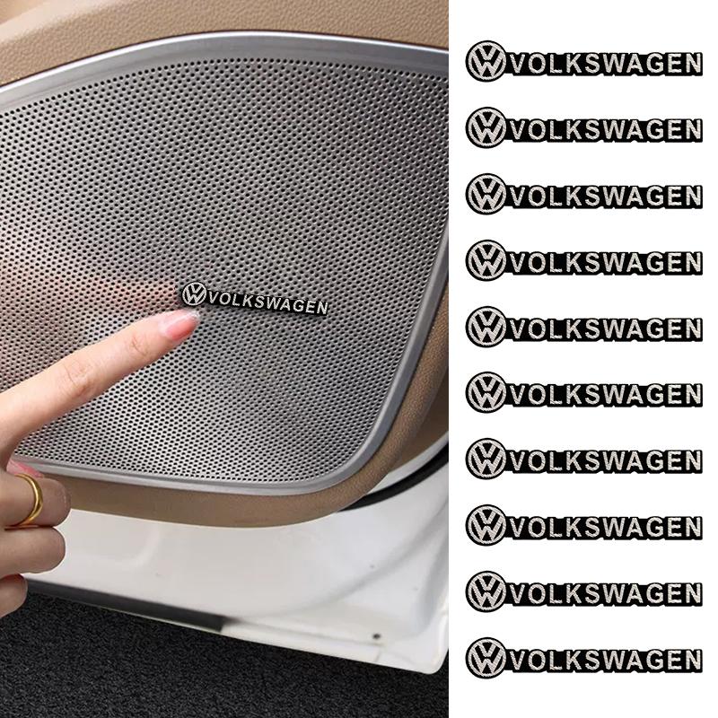 RUNTB1 Car Audio Decorate 3D Aluminum Emblem Badge Sticker Decal Accessories For Volkswagen VW R GTI Golf Beetle Polo Passat B6 Tiguan