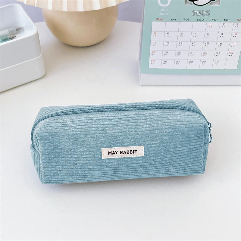 1 Piece Simplicity Student Pencil Pouch For Boy Girl  Aesthetic Solid Color Series Pencil Case Makeup Bag School Supplies