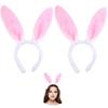 Samcos Rabbit Ear Headbands, Set of 2, Cute Fluffy Bunny Ears, Animal Headbands for Cosplay, Costumes, Halloween, and Parties, White for Adults and