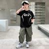 Boys' Summer Set 2026 New Children's Summer Dress, Medium and Large Children's Handsome and Fashionable Short sleeved Pants, Boys' Clothes Trendy