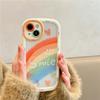 Cute Rainbow Love Heart Smile Shockproof Bumper Back Cover For iPhone 11 12 13 14 15 16 Pro Max Phone Case