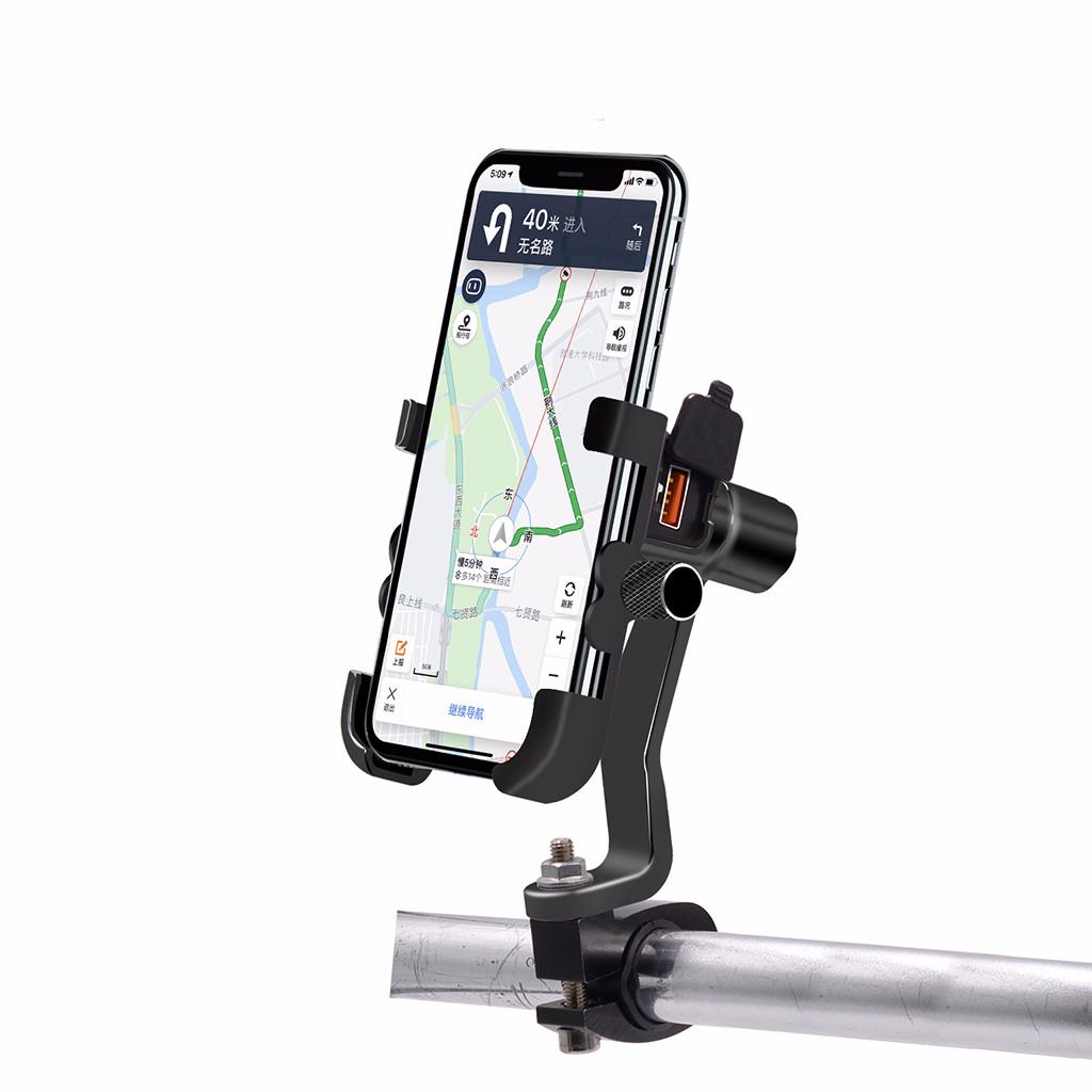 

(SU)360 Прочность вращения Сплав Мотоцикл Руль Держатель телефона QC 3.0 USB Зарядное устройство