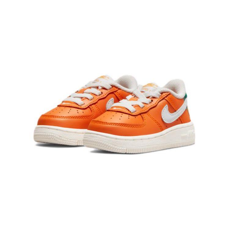 Nike Air Force 1 LV8 Casual Low Top Sneakers Baby Sneakers Orange White DQ5087-811