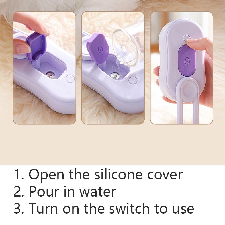 Pieptene cu spray pentru pisici și câini Accesorii pentru îngrijirea animalelor de companie perie multifuncțională pentru masaj pentru pisici pieptene pentru îndepărtarea părului pieptene cu abur