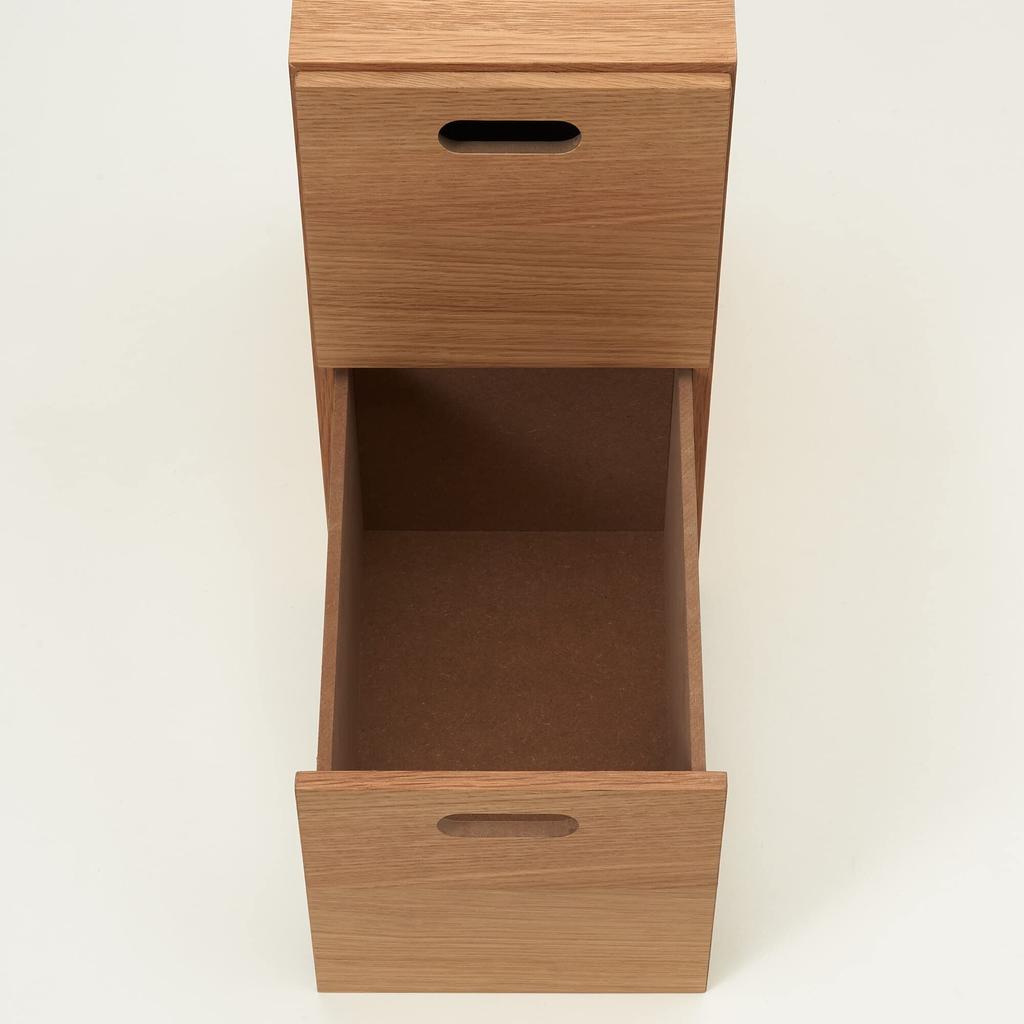 MUJI Stacking Chest Width 37 X Depth 28 X Height Half 2 Drawers Oak Veneer 12381129 18.5cm