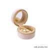Mini Round Velvet Jewelry Box Portable Travel Organizer Case with Mirror and Zipper Rings Earrings Necklaces Small Accessories
