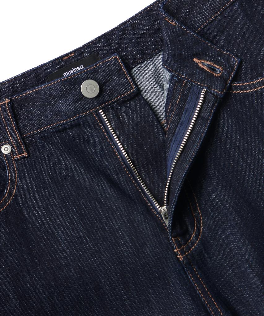 MUSINSA STANDARD Linen-Like Wide Denim Pants [Deep Indigo]