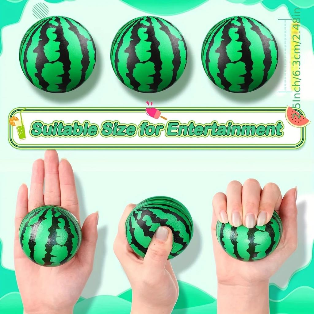 5/10/20Pcs Watermelon Stress Balls Foam Balls Stress Reliever Toys Party Favors for Kids School Carnival Party Supplies 2.5Inch