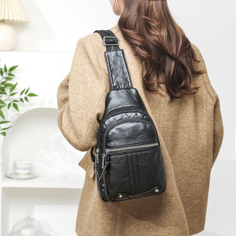Women's Shoulder Bag PU Chest Bag Lightweight Travel Crossbody Bag