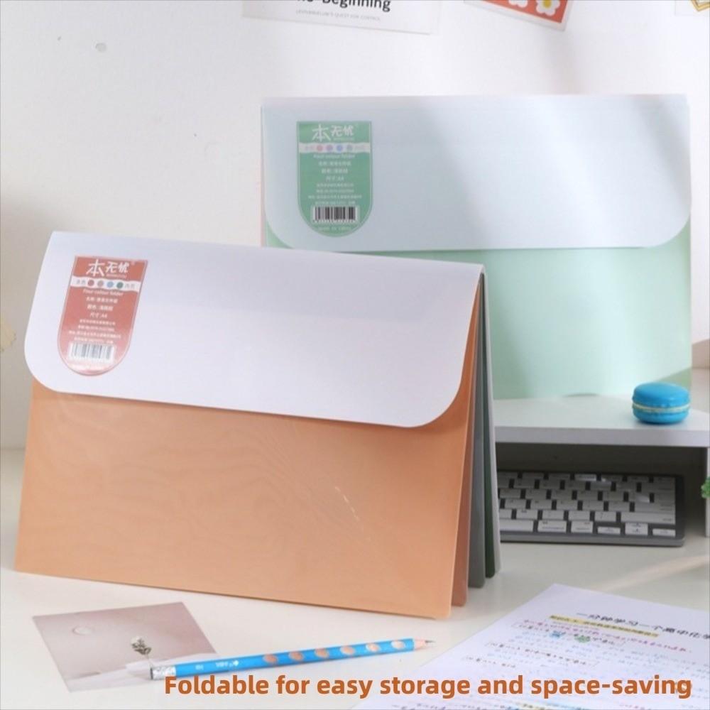 5 Layers Portable Documents Bag Large Capacity Plastic File Organizer Book