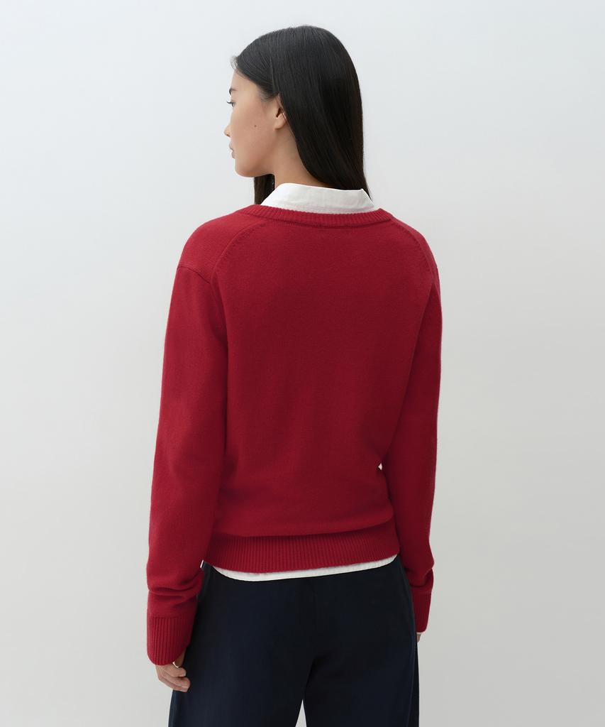 MUSINSA STANDARD WOMAN [Victoria Wool] Women'S V-Neck Knit [Red]