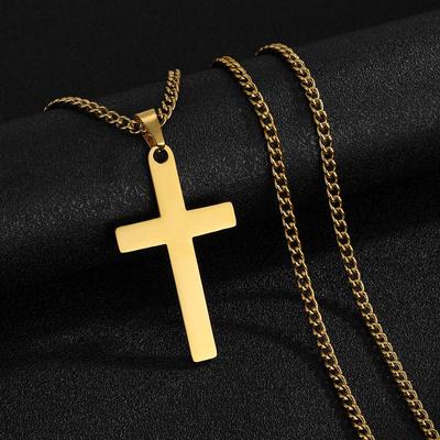 Trendy Unisex Stainless Steel Cross Pendant Necklace