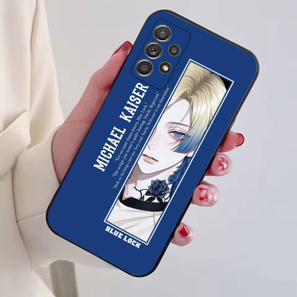 Anime B-Blue L-Lock Phone Case Black Silicone Soft For Samsung S25,S24,S21,S22,S23,S30,Ultra,S20,Plus,Fe,Lite