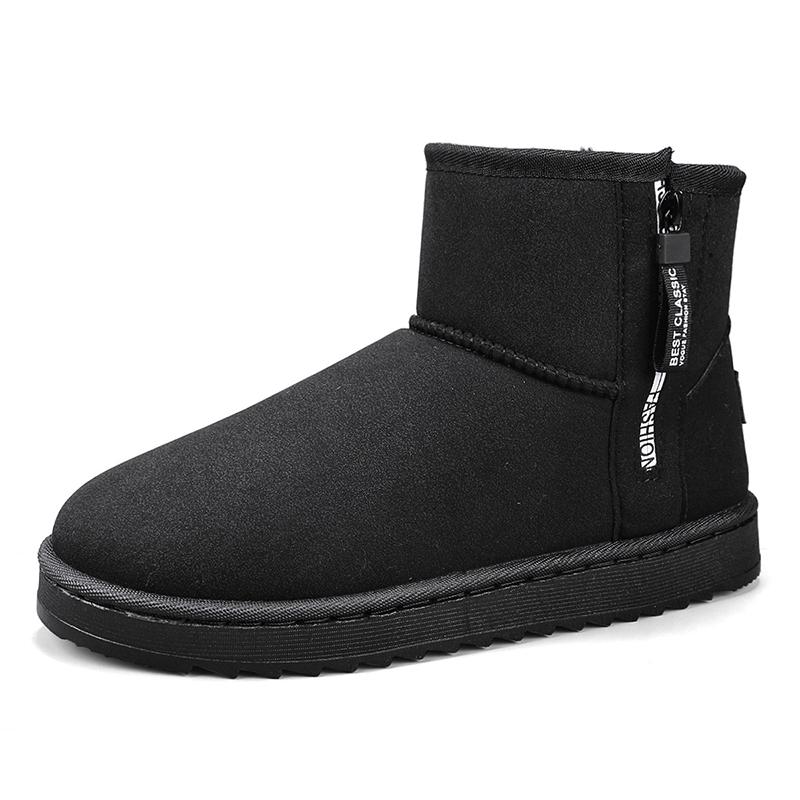 Braune Herren Winterstiefel Outdoor Warm Plüsch Schneestiefel Herren Pelz Knöchelstiefel Für Damen Zum Hineinschlüpfen Baumwollschuhe Botas Masculino