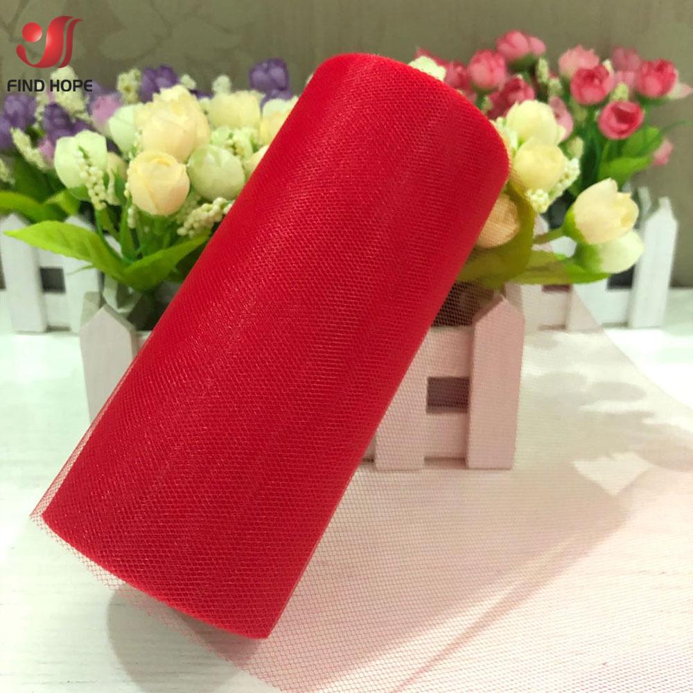 

Multicolor Tulle Spool 10 Yards 15cm Organza Roll Tulle Fabric Tutu Skirt Girl Baby Shower Decoration Wedding Party Supplies DIY 15cm x 10Yard красный