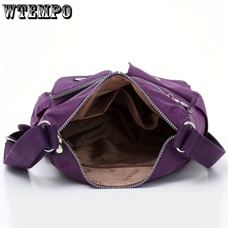 Women's Casual Nylon Crossbody Bag - Water-Resistant, Adjustable Strap, Zip Closure, Foldable Design In Mixed Colors