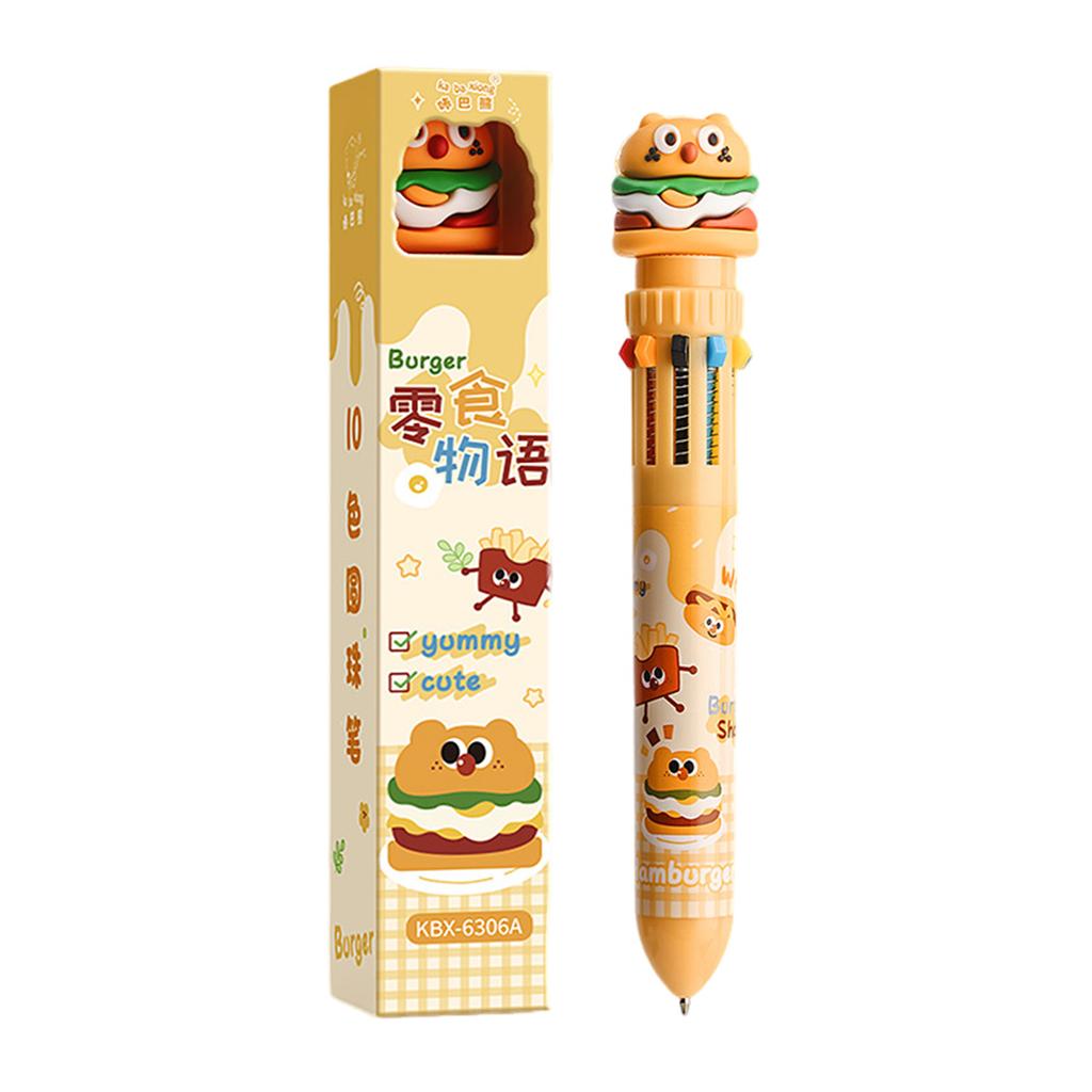 Cartoon 10 Color Ballpoint Pens Efficient and Kid-friendly Design with Comfortable Grip Suitable for School Home Office