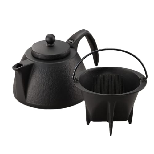 Iwachu Coffee Pot Set, Black, 0.75L, Induction Compatible, Nanbu Ironware, 12361