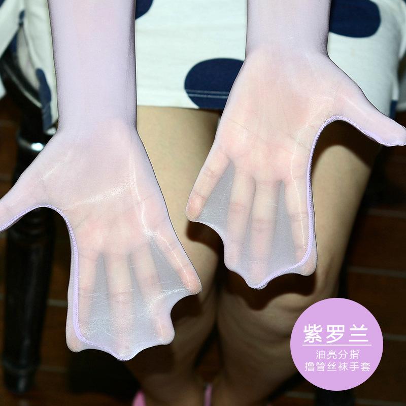 Sexy Lace Thin Transparent Hollow Breathable Long Gloves Seamless High Elasticity Solid Women Man White Black Stocking Gloves