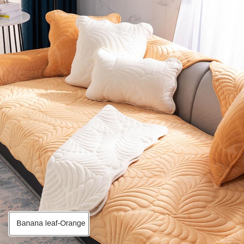 Cojín de Sofá, Cuero Universal para Todas las Estaciones, Antideslizante, Cojín de Asiento Engrosado Simple Nórdico, Funda de Felpa para Invierno, Toalla para Respaldo