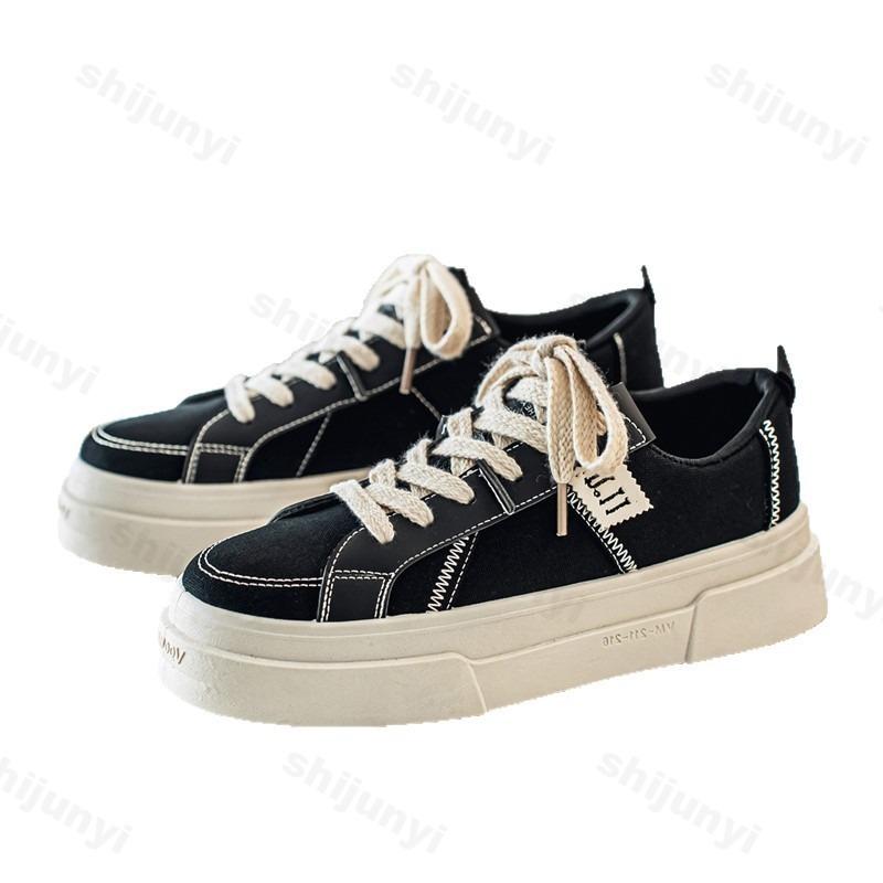 Mode Modetrend Lässige Schuhe mit dicker Sohle für Herren 2025 Frühling Neu Low Top Bequem Rutschfest Schnürschuhe Vielseitige Plateau-Sneaker