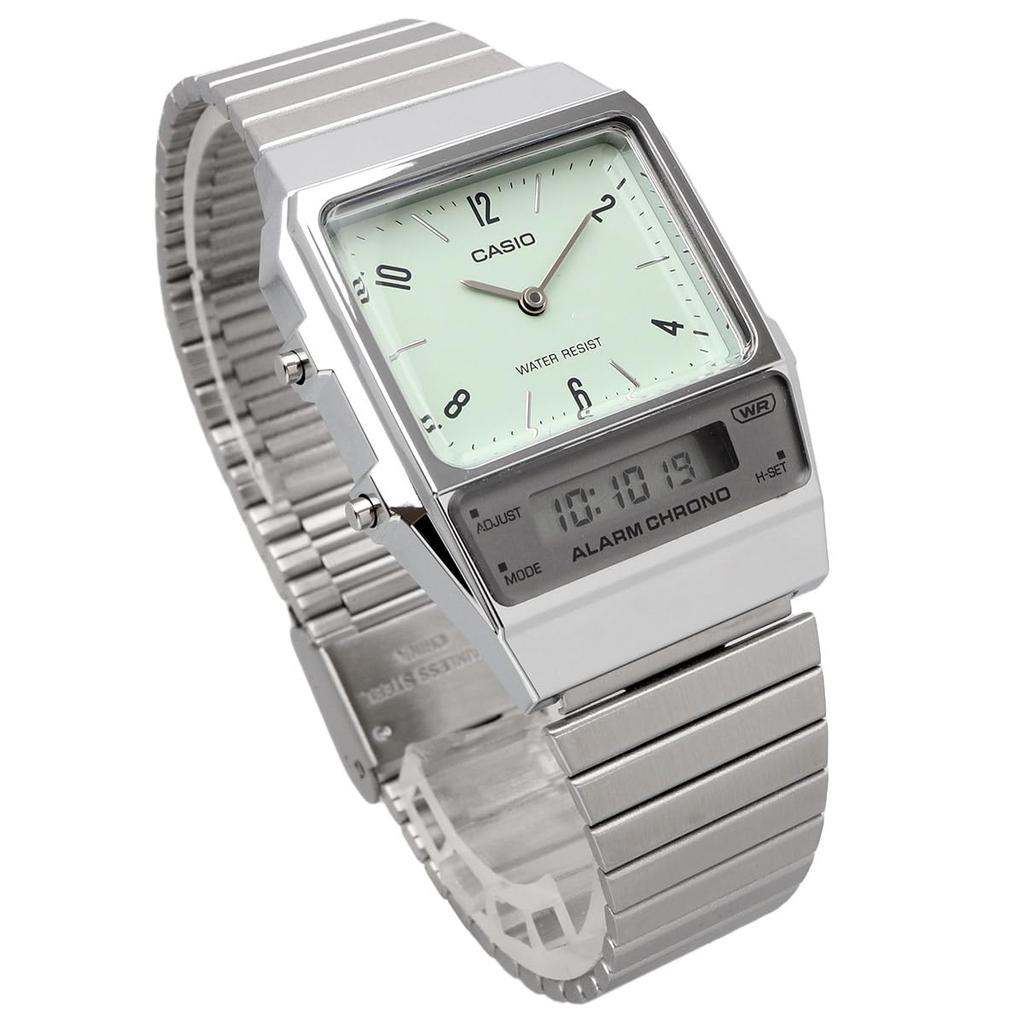 Casio Standard Analog-Digi Quartz Watch AQ-800E-3A, Unisex, Pale Green, Overseas Model [Parallel Import]