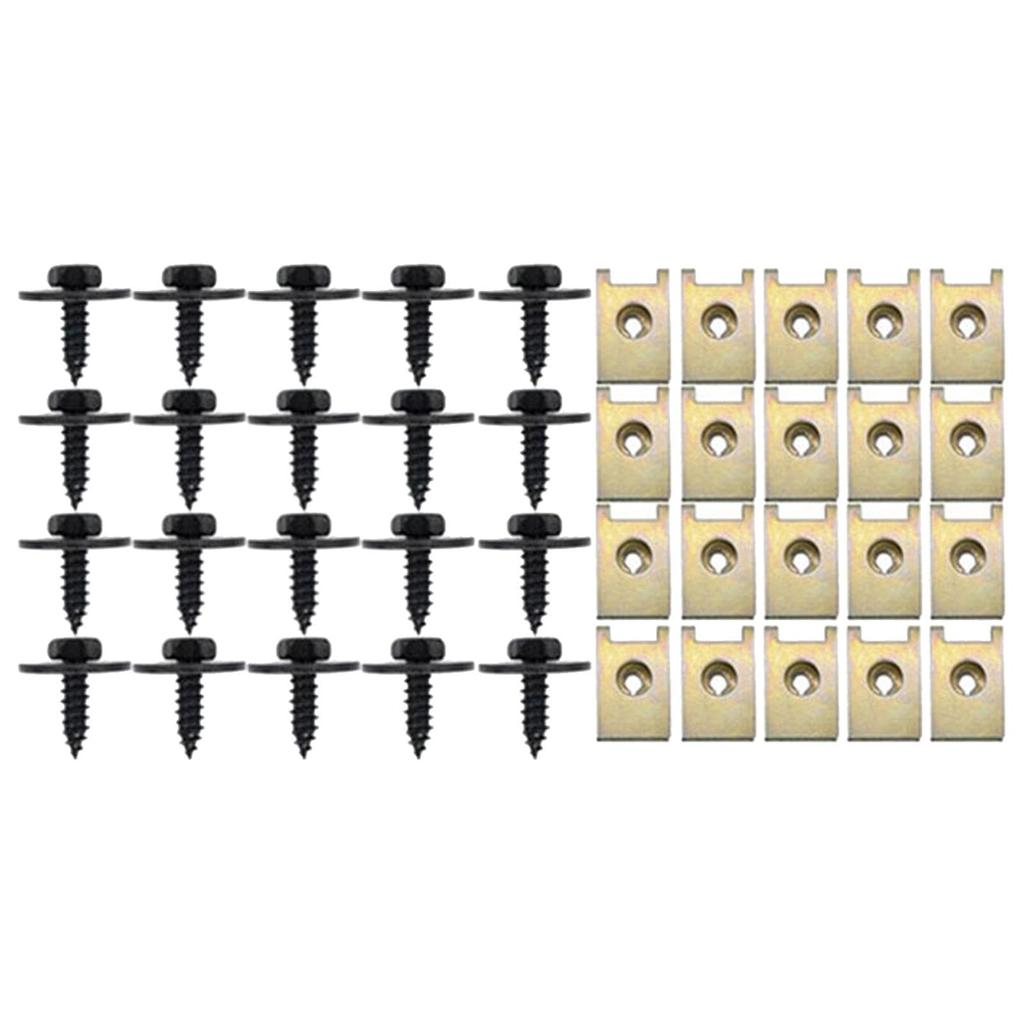 Automotive U Clips and Screws Assortment Kit, Car U Clip Assortment Kit with Screws,