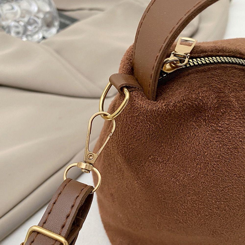 Fashion Suede Shoulder Bag Solid Color Tote Bag Waterproof Ladies Crossbody Bag Holiday