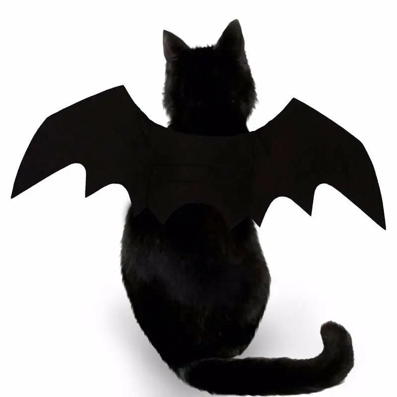 Creative Halloween Cute Pet Clothes Black Bat Wings Harness Costume Halloween Cosplay Cat Dog Halloween Party For Pet Supplies