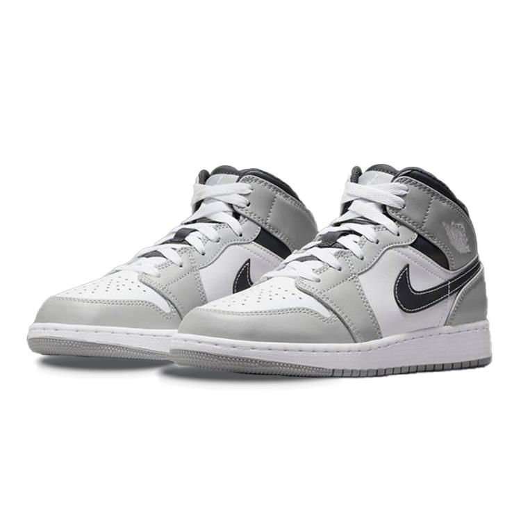Jordan Kids Jordan 1 Mid "Light Smoke Grey" Sneakers 554725-078