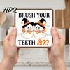 Bathroom Countertop Ornament Halloween Wooden Table Sign, Cute Spooky Ghost Plaque with Autumn Home Decorations Metal Stand for Kitchen Shelf