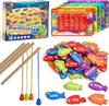 Coogam Wooden Magnetic Fishing Sight Words Game Learning Dagger Word Pocket Cards Montessori Educational Toy for 3 4 5 Year Old Children