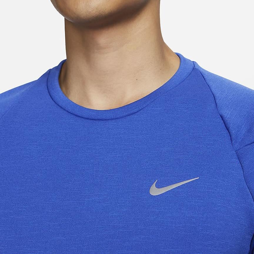 Nike Elemental T Shirts Men's Game Royal Blue Crew Neck Moderate Straight Fit FB8568-480