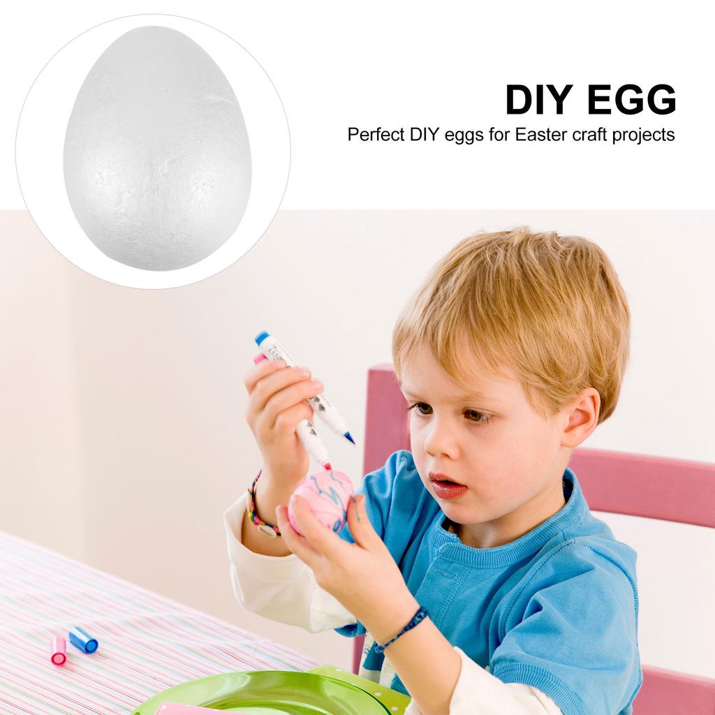 2pcs Eggs DIY Eggs Foam Balls Eggs Polystyrene Modeling Shapes Egg Ornaments Crafts DIY Painting Party Decoration 20cm Oil pan