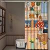 Söta Duschdraperier för Kökstjejer 180cm Polyester Modern Stil Badrumsgardin Med Krokar Vattentätt Roligt Duschdraperi