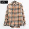 21AW 8036773 Logo Embroidered Check BD Shirt Tops S beigeUsed