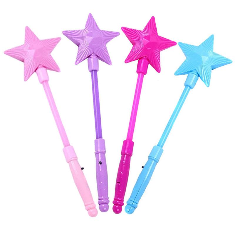 5pcs Children Illuminated Toys,Five-Pointed Star Flash Stick,Lights Up Glow Sticks,Star Wand Girl Fairy Star Rod Toy Gifts
