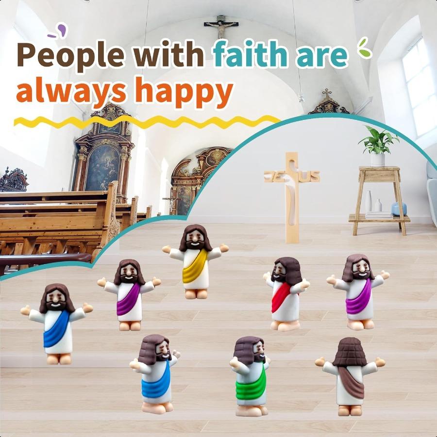 Little Jesus Figures Mini Jesus Figurines In Bulk for Easter 60 Multicolor